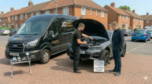 Mobile mechanic Reading performing a full vehicle inspection to help extend a car’s lifespan