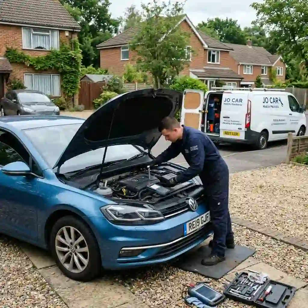 Car repair on driveway Reading by a mobile mechanic